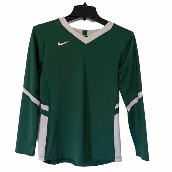 Nike Tops - Nike Green & White Long Sleeve Athletic Jersey Size Large (b2)